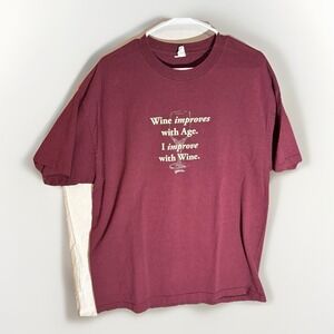 Funny Graphic T Wine Improves With Age T-Shirt 2XL